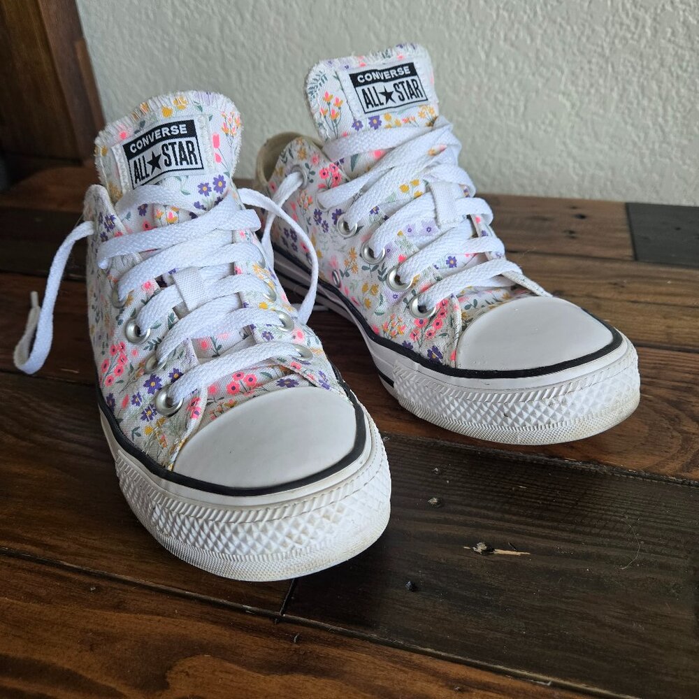 Floral Converse Low Top Sneakers – Women’s